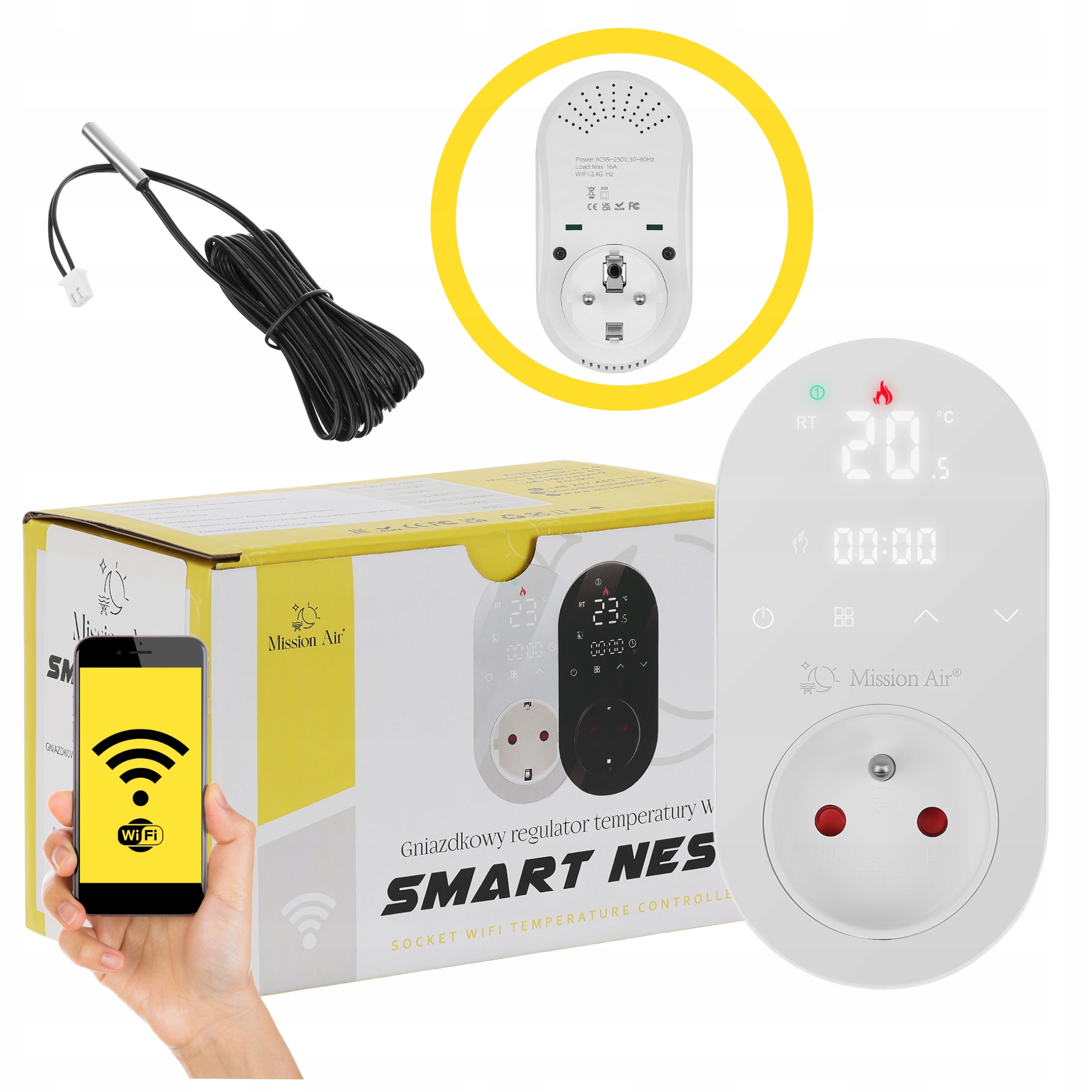 Zásuvkový termostat teploty Timer WiFi Smart