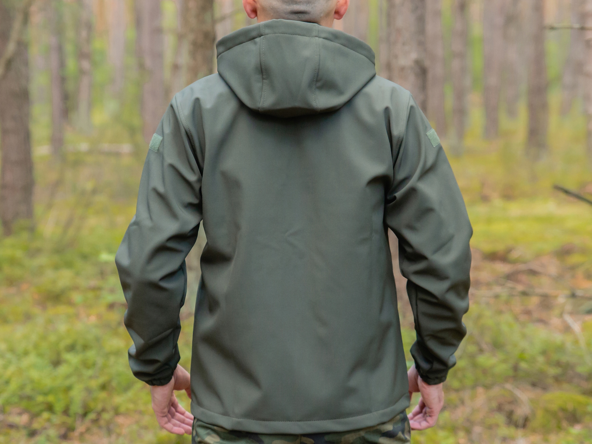 Kurtka SOFTSHELL Olive WODOODPORNA z kapturem r. XS Model OLIVE wojskowy