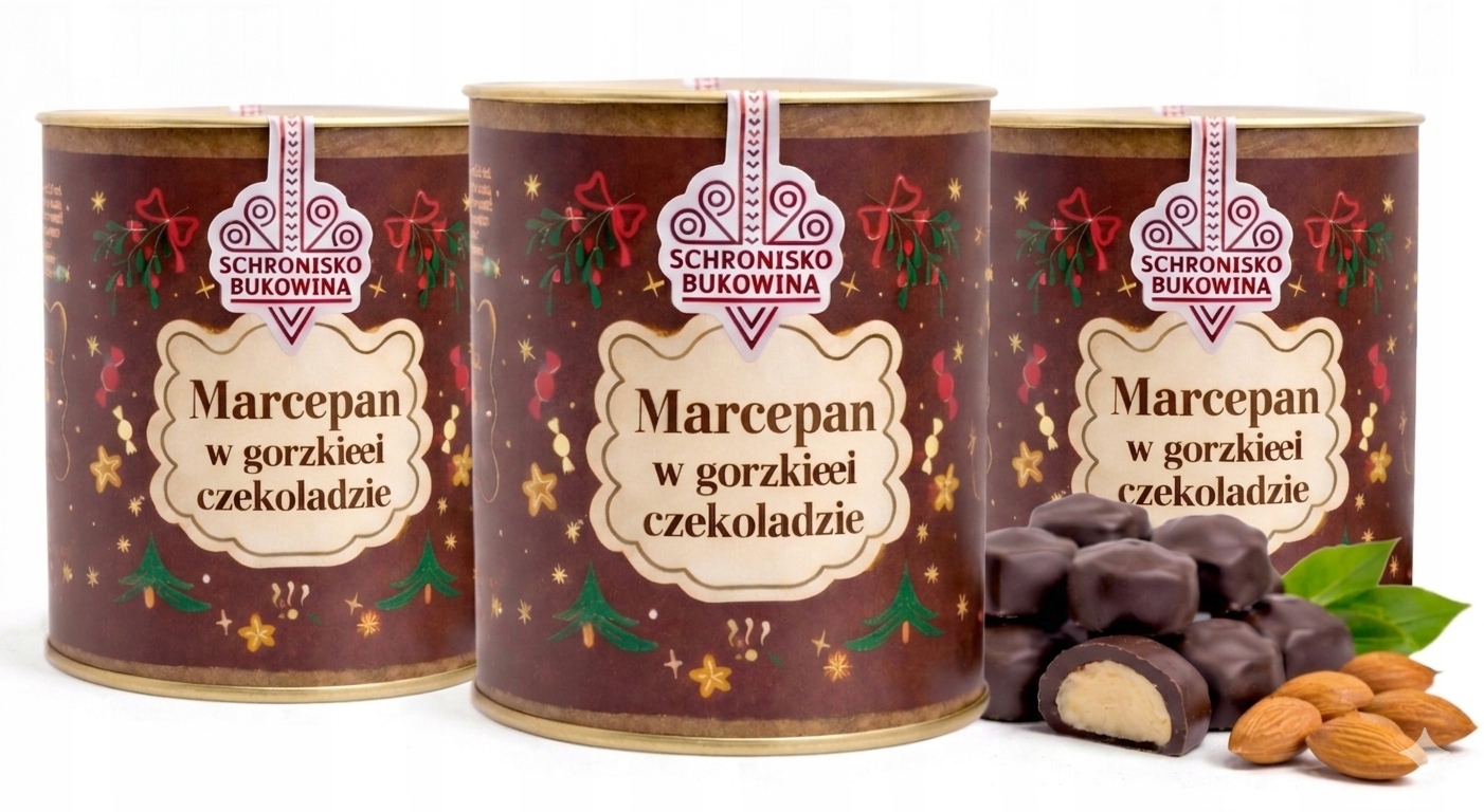 Marcipán zalitý hořkou čokoládou, pravý, 50% mandle, ruční výroba