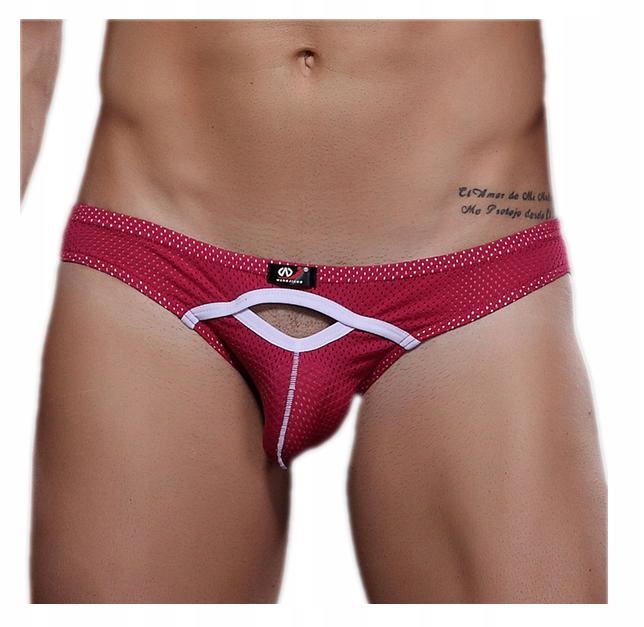 SEXY MĘSKIE ODDYCHAJĄCE SLIPKI MAJTKI RÓŻOWE M