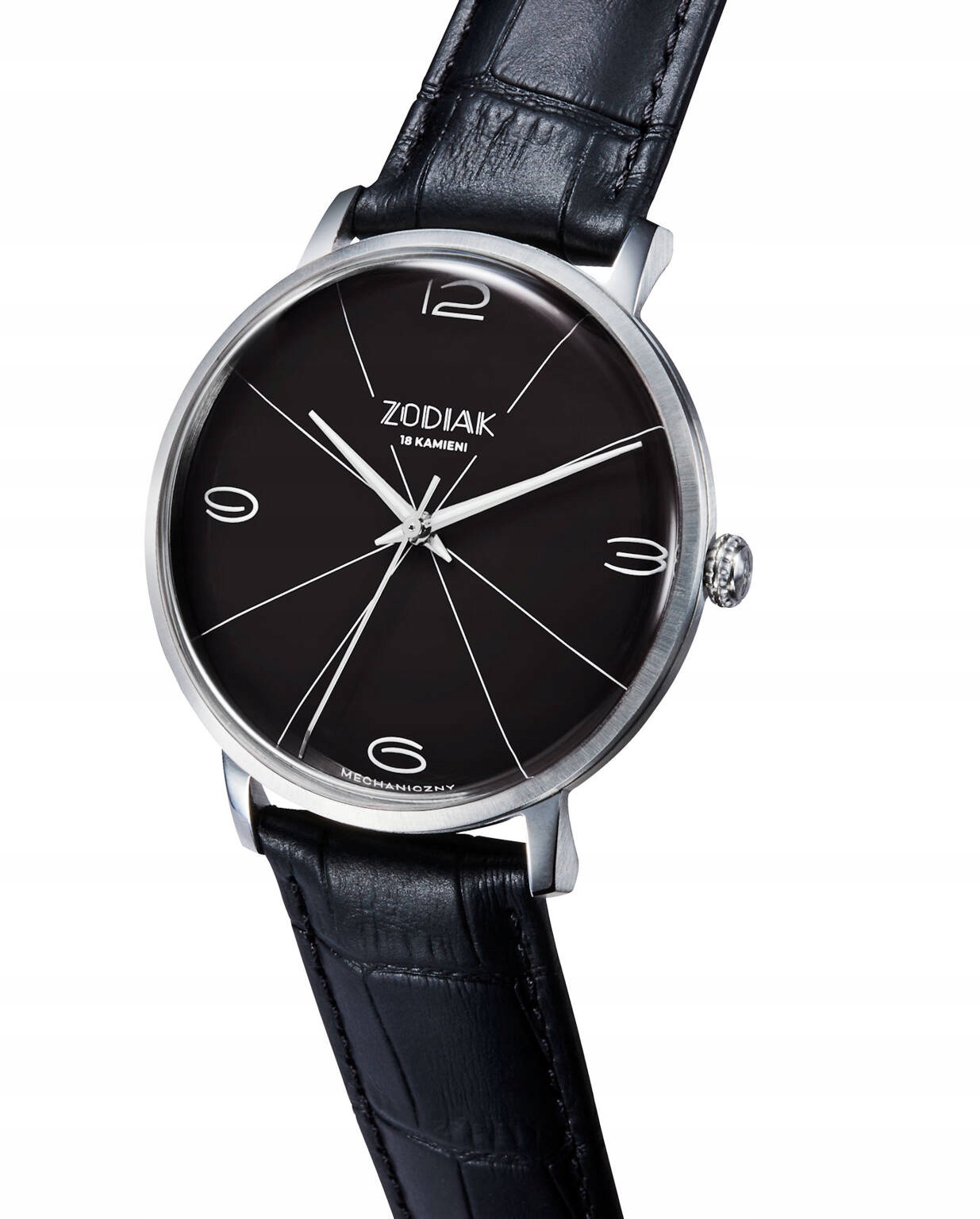 Pánské Elegantní Polský Mechanické Hodinky Błonie Zodiac Černé