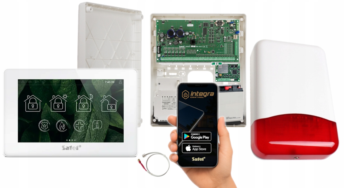 System Alarmowy Satel Integra 256 Plus Aplikacja Syrena Lte Dotyk Zestaw
