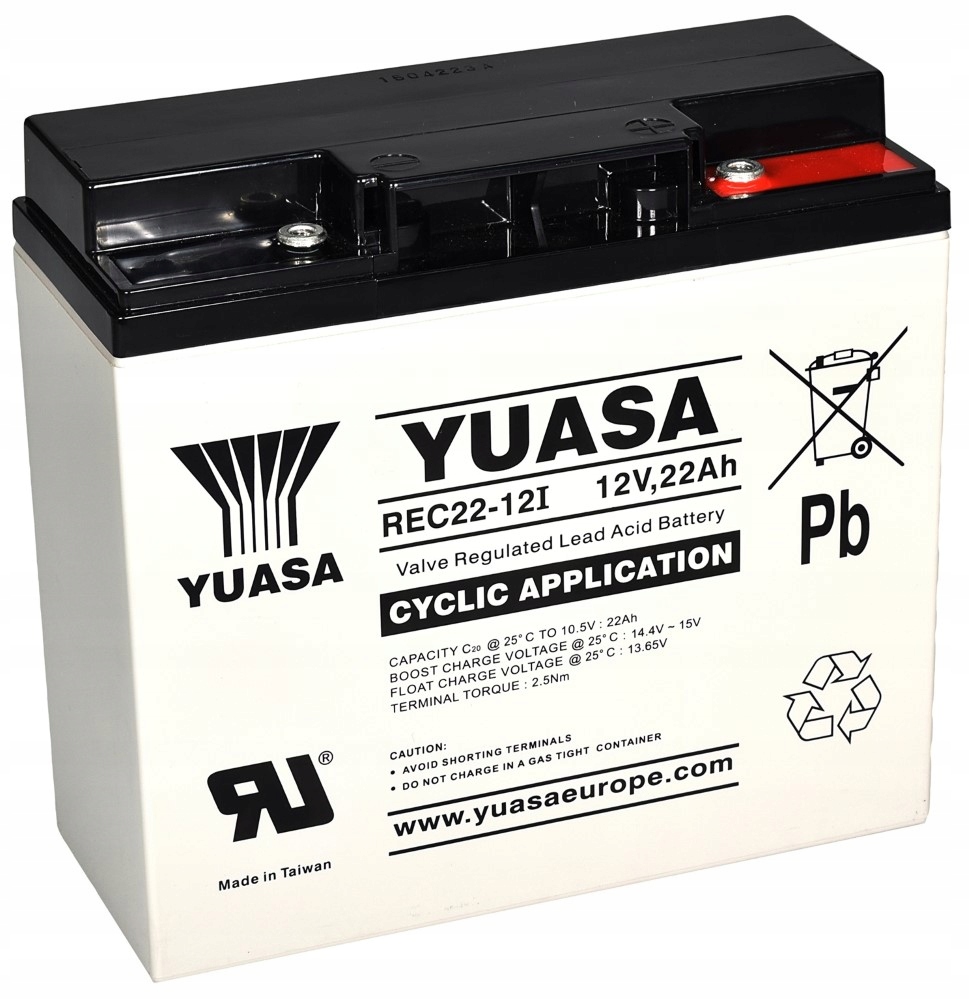 Akumulator Bateria Agm Yuasa REC22-12 12V 22Ah Do Pracy Cyklicznej Cyclic