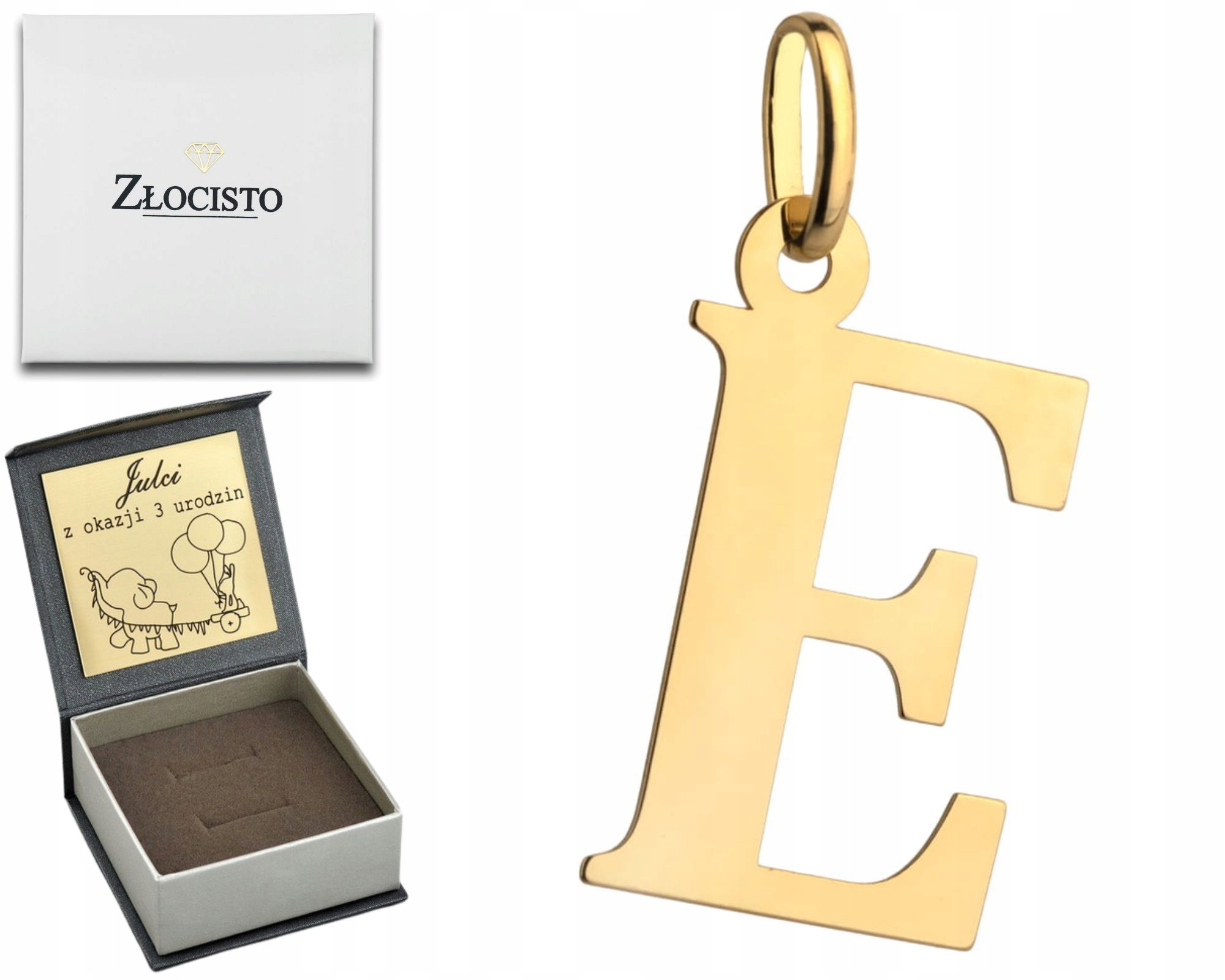 Zlatý Přívěsek Velké Písmeno E 585 Gravírování