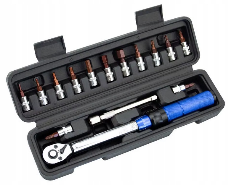 Klucz Dynamometryczny Z Grzechotką 1/4 Dwukierunkowy 2-24NM Anasadki 15 El.