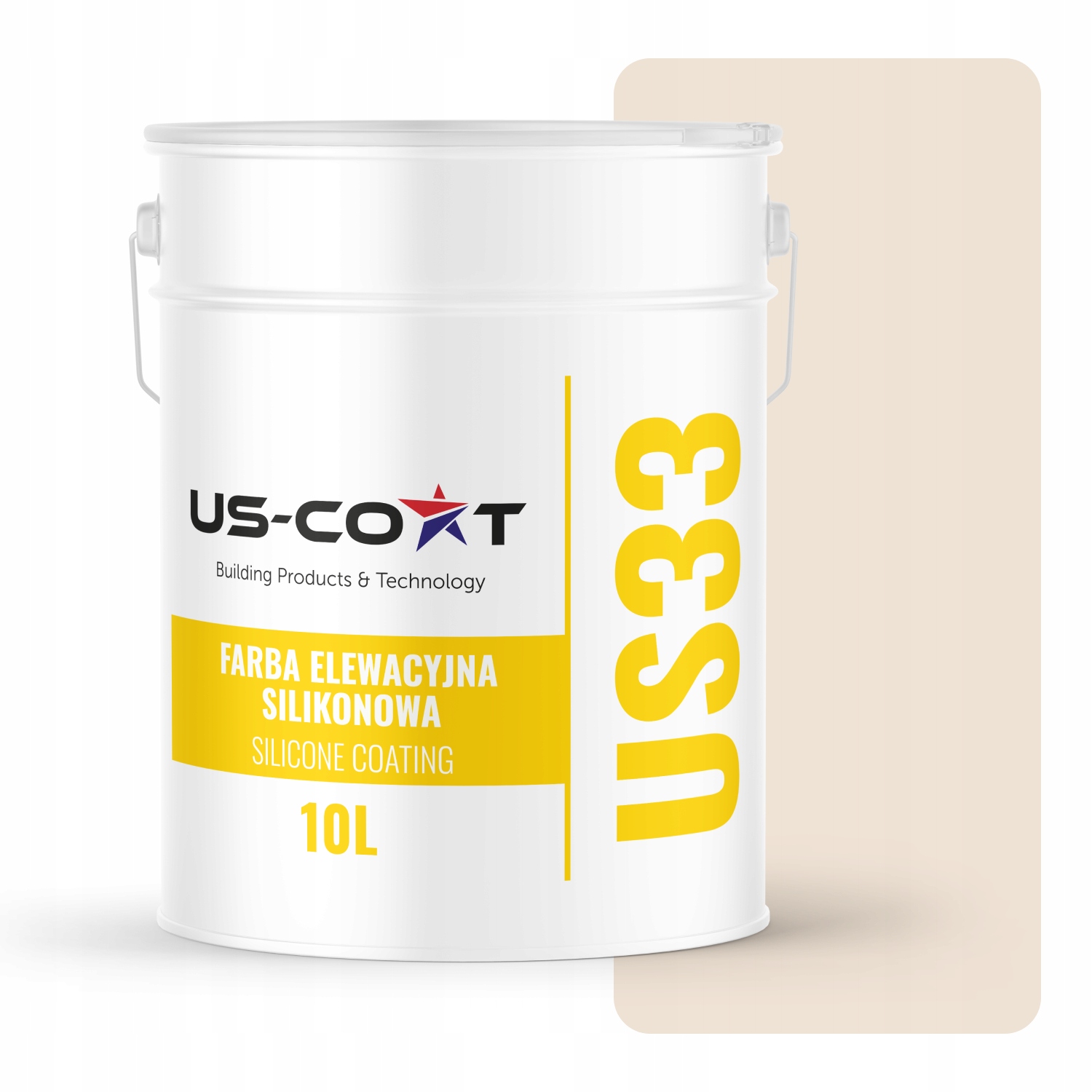 Fasádna Silikónová Fasádna Farba Vonkajšia Béžová Svetlá F442 10L