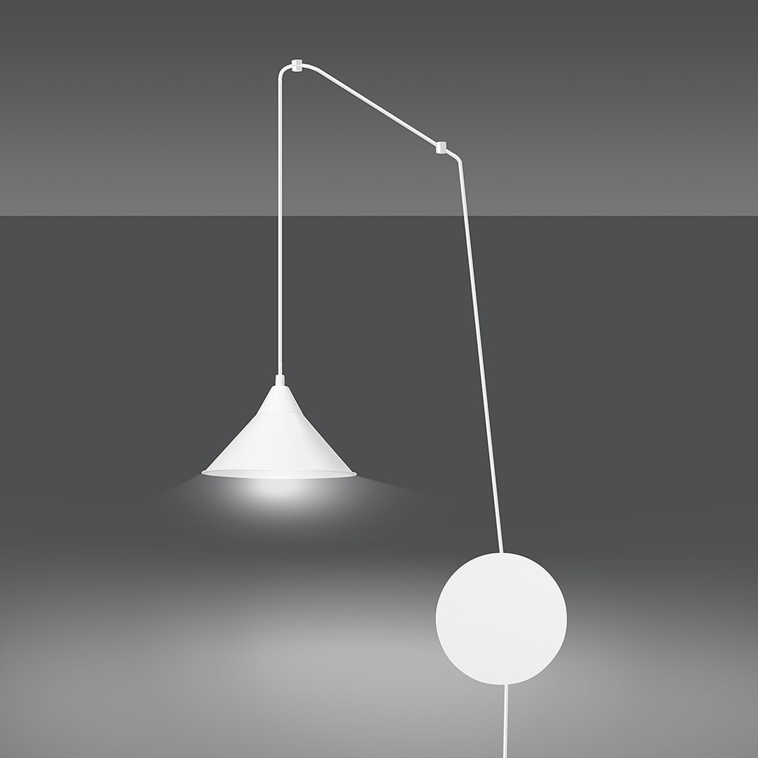 Emibig Závěsná lampa Abramo 1xE27 15W Bílá, nastavitelná, IP20