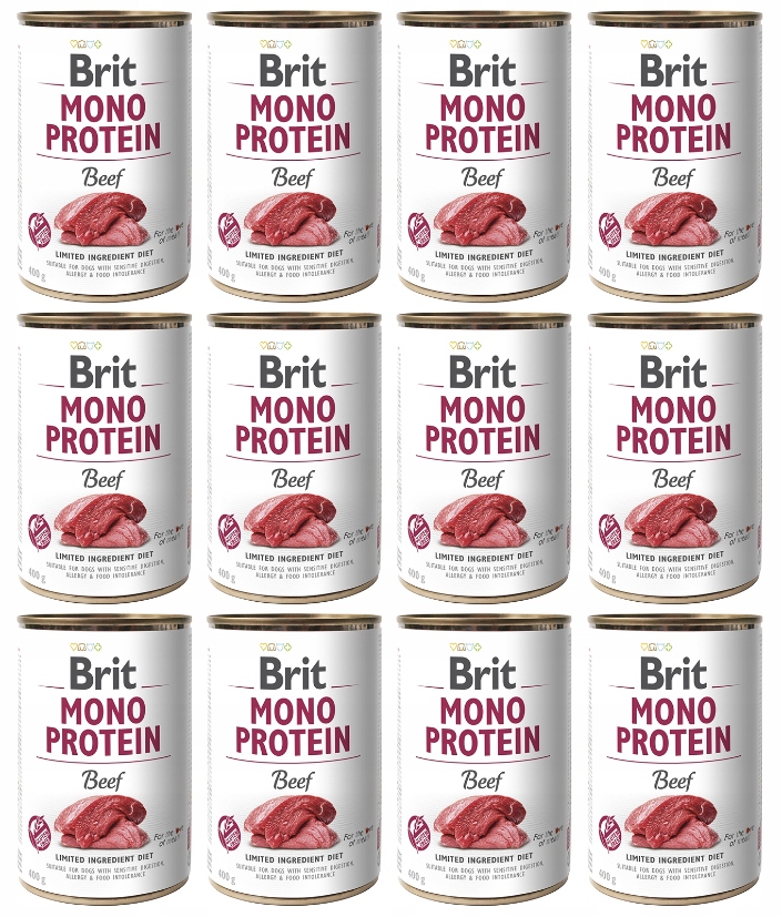 Levně Brit Mono Protein Beef 12 x 400 g s hovězím masem