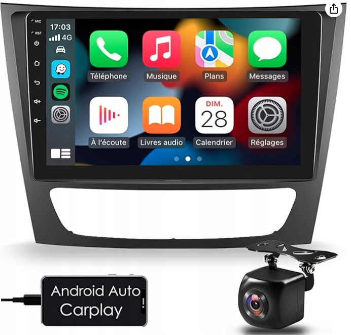 Rádio Navigácia Android Gps Bt Mercedes W211 W209 W219 W463 Carplay 1+32 Gb