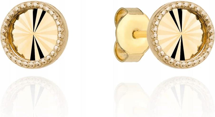 Decentní zlaté náušnice 585, diamantové kroužky s rámečkem jako dárek, módní