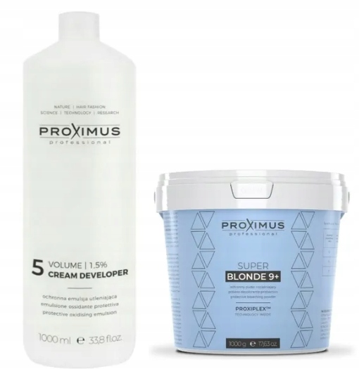 Proximus rozjaśniacz do włosów 9+ Plex Blonde +1,5% emulsja