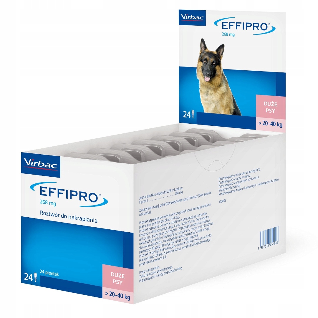 Virbac Effipro L 24x268mg Preparat Przeciw Pchłom Kleszczom Dla Dużego Psa