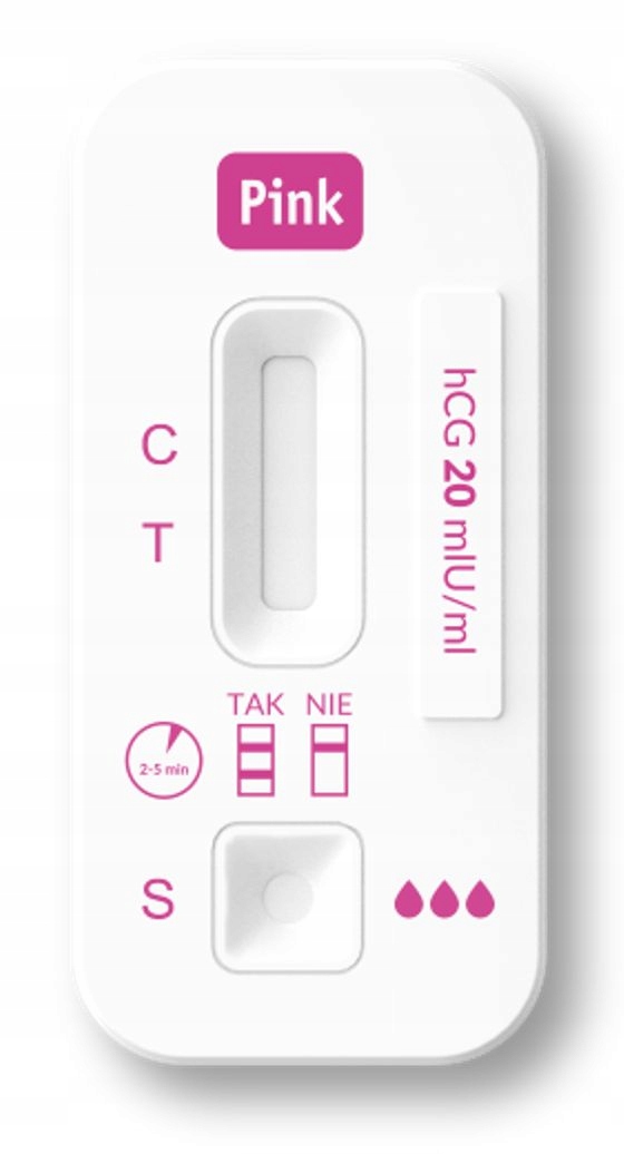 PINK SUPER CZUŁY PŁYTKOWY TEST CIĄŻOWY 99,9% Producent wyrobu medycznego HYDREX DIAGNOSTICS