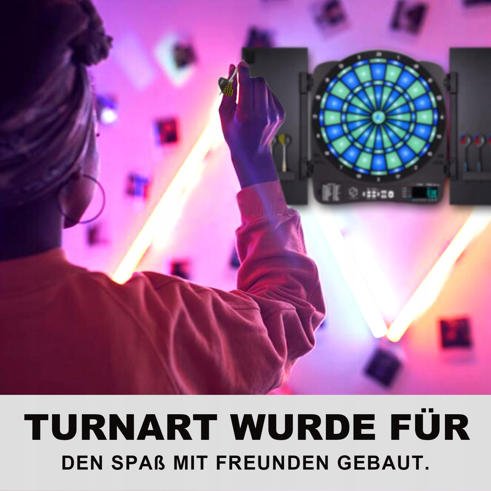 TURNART Elektroniczna Tarcza do Darta LED 6 Rzutki Soft Profesjonalna — miniatura 7
