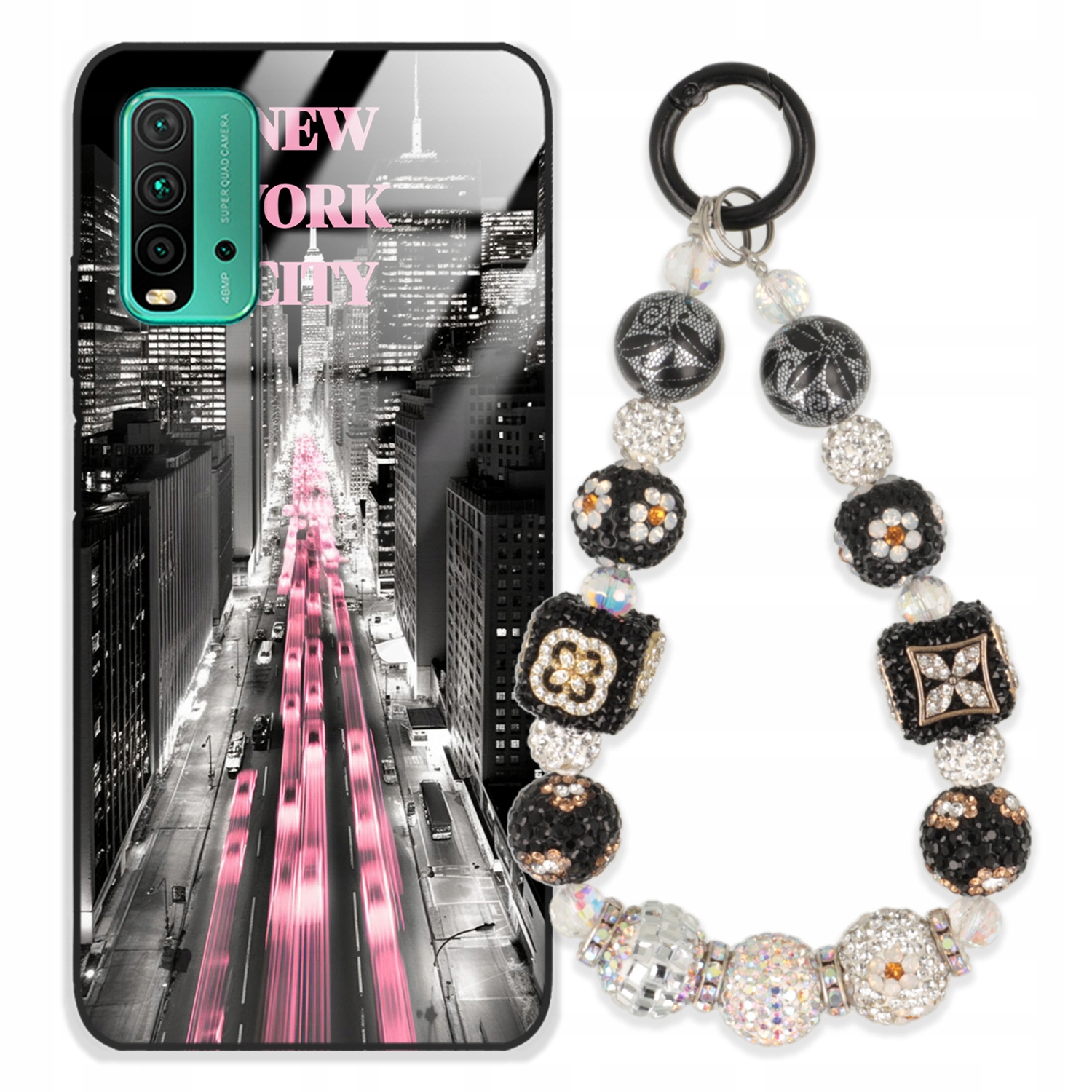 Pouzdro Pro Xiaomi Redmi Note 9 4G Glass Přívěsek Na Klíče Stylové Kryt Premium Wz