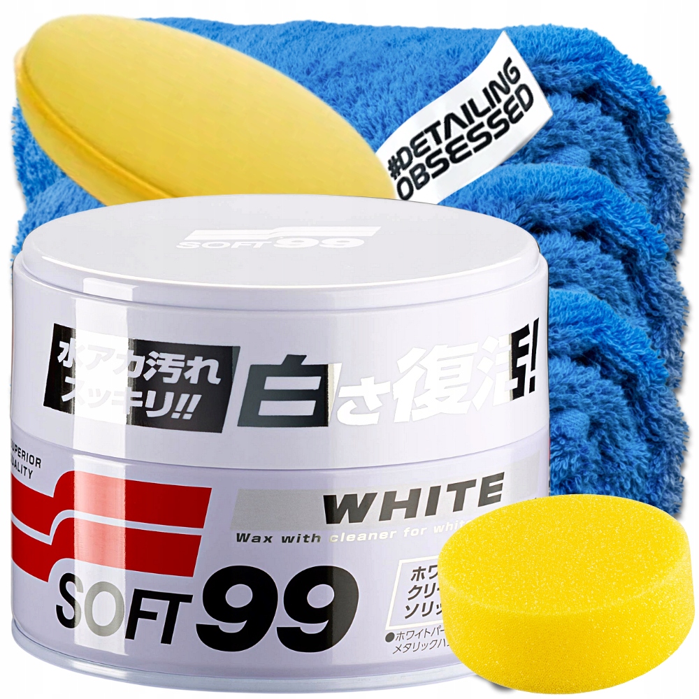 Soft 99 White Soft Wax with Cleaner for White Color Bodies (350g)