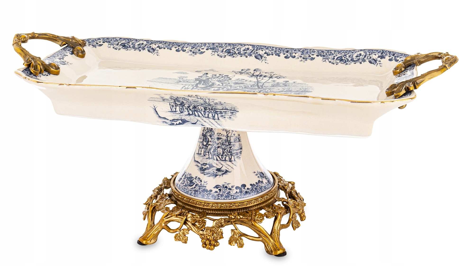 Patera Podnos Dekoratívna Antická Empire Zlatá Biela Cisárska Na Nožičke