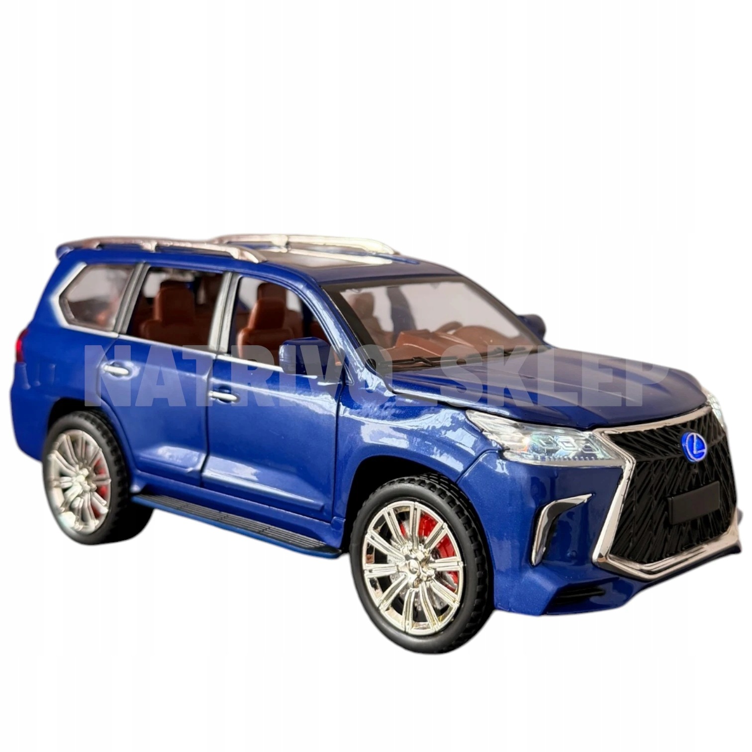 Metalowy Model Samochodu Lexus 570 Niebieski 1:24 Led Dźwięk