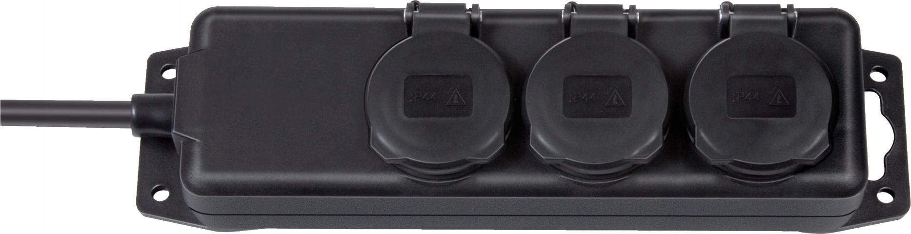 PRZEDŁUŻACZ ZEWNĘTRZNY LISTWA ZASILAJĄCA 3 GNIAZDA PRZEWÓD 2M IP44 OGRODOWY Kolor czarny