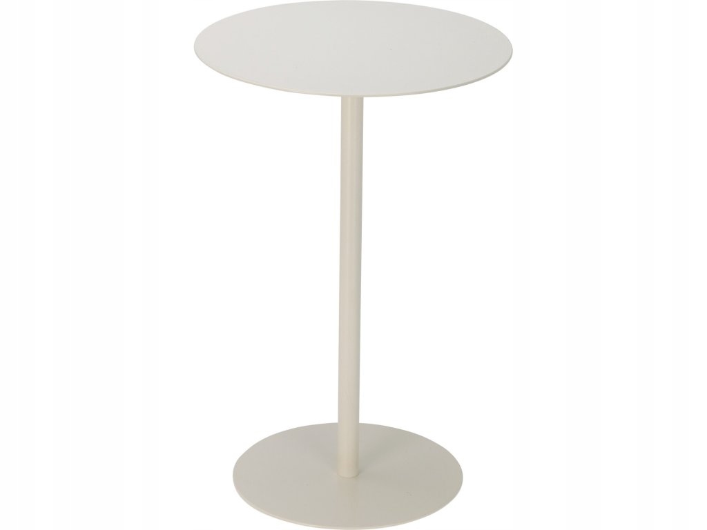 Kovový odkládací stolek, Ø 35 x 53 cm, bílý