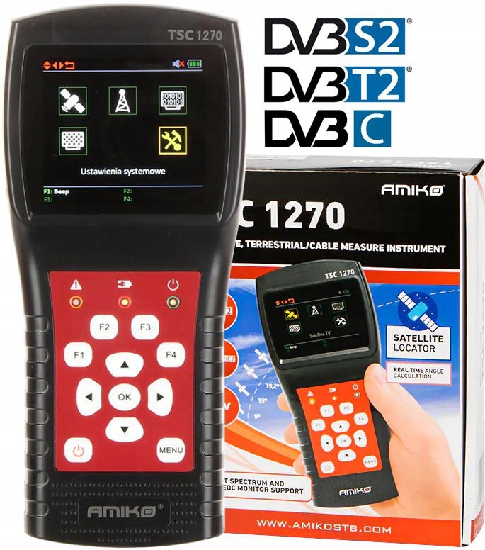 Měřicí Přístroj Combo Amiko TSC-1270 S2+T2/C 2,7" Pro DVB-S/S2 DVB-T/T2 Dvb-c