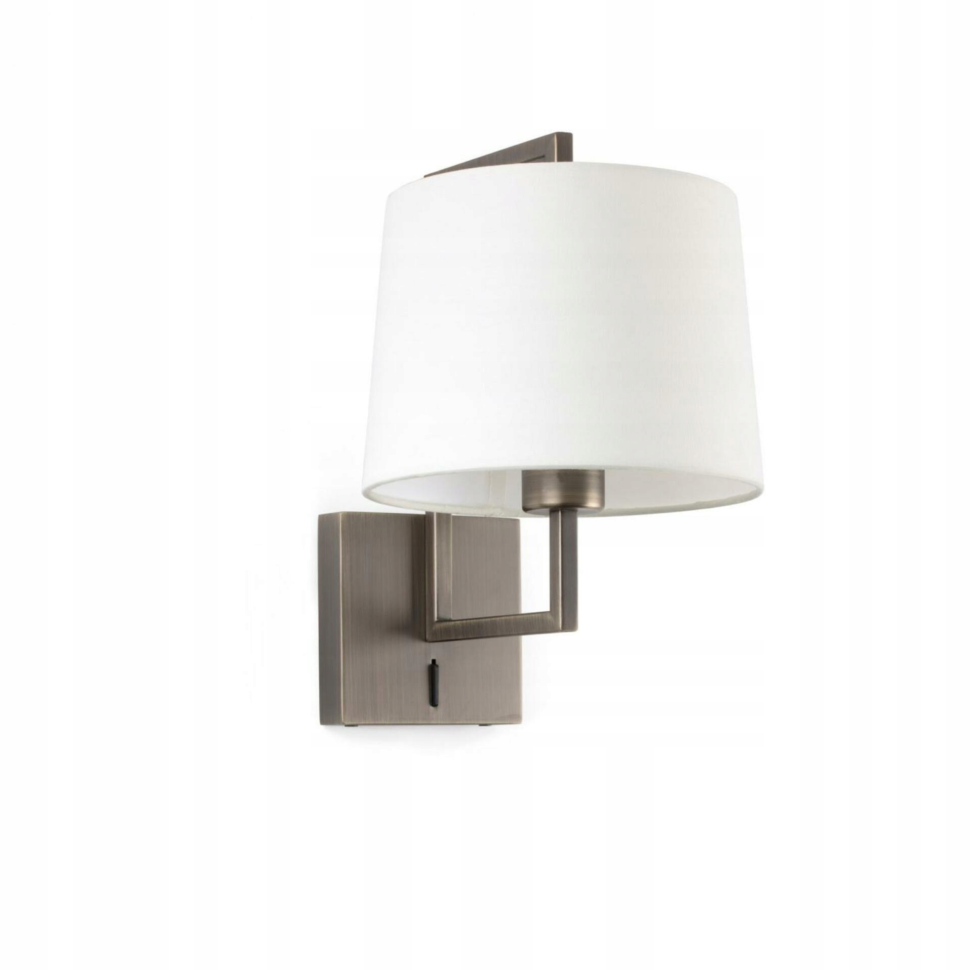 Nástenná lampa Faro Frame E27, starozlatá/biela, moderný design, vypínač