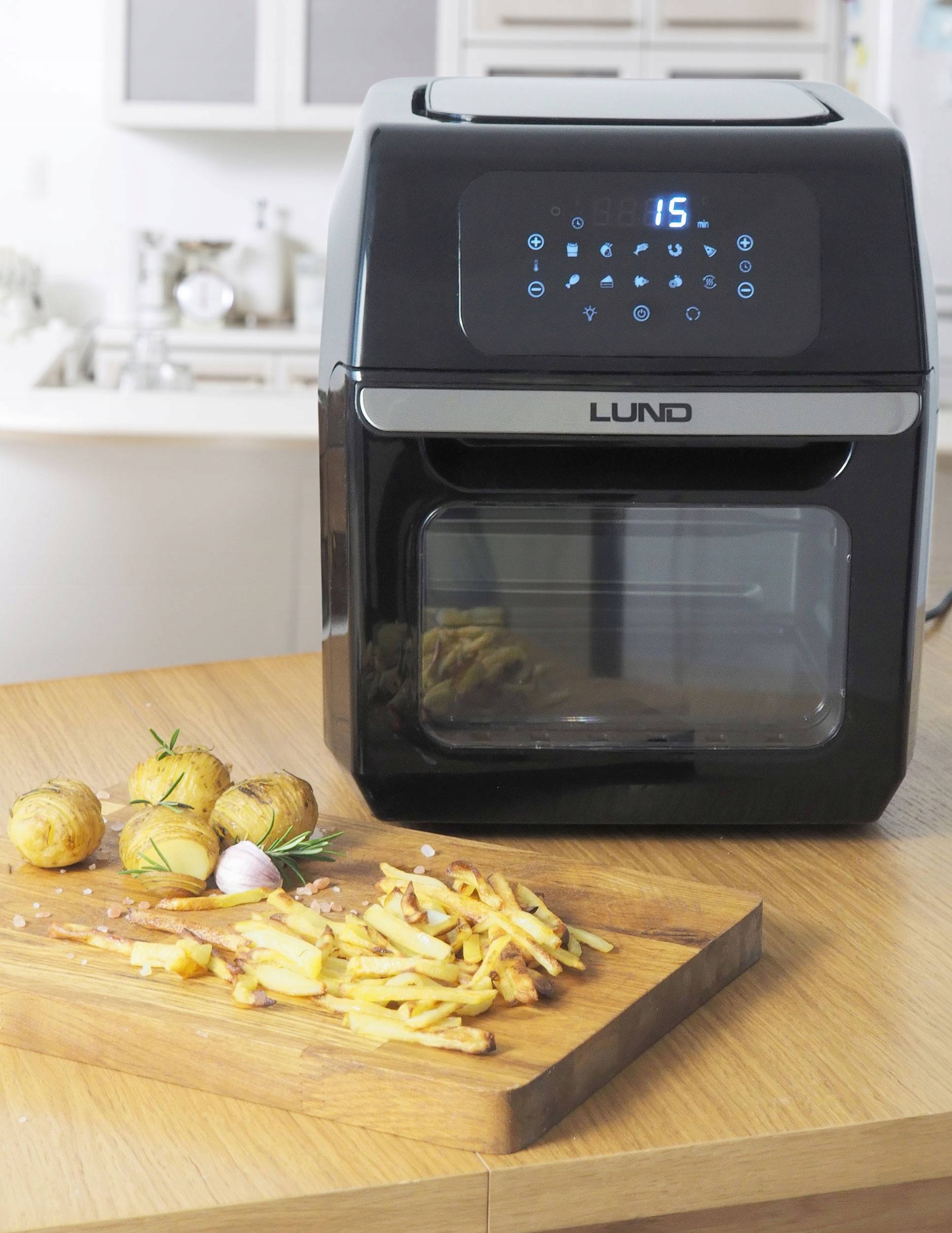 FRYTKOWNICA BEZTŁUSZCZOWA FRYTOWNICA 2w1 PIEKARNIK Funkcje programy automatyczne regulacja temperatury timer