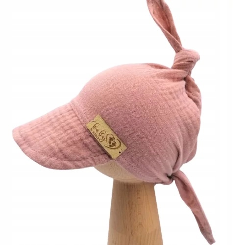 

Muślinowa chusteczka daszkiem czapeczka niemowlęca