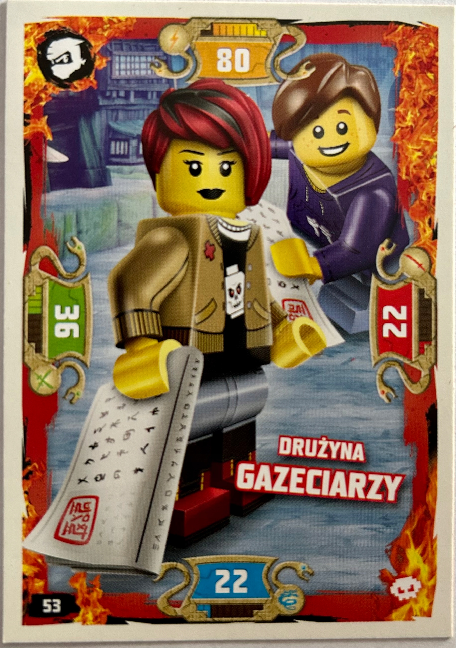 Karta Lego Ninjago Seria 5 NR53 53 Drużyna Gazeciarzy Nowa