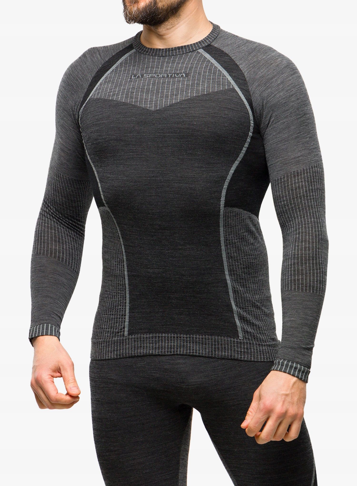 Mikina s dlouhým rukávem La Sportiva Wool70 Tech karbonová/oblačná velikost S