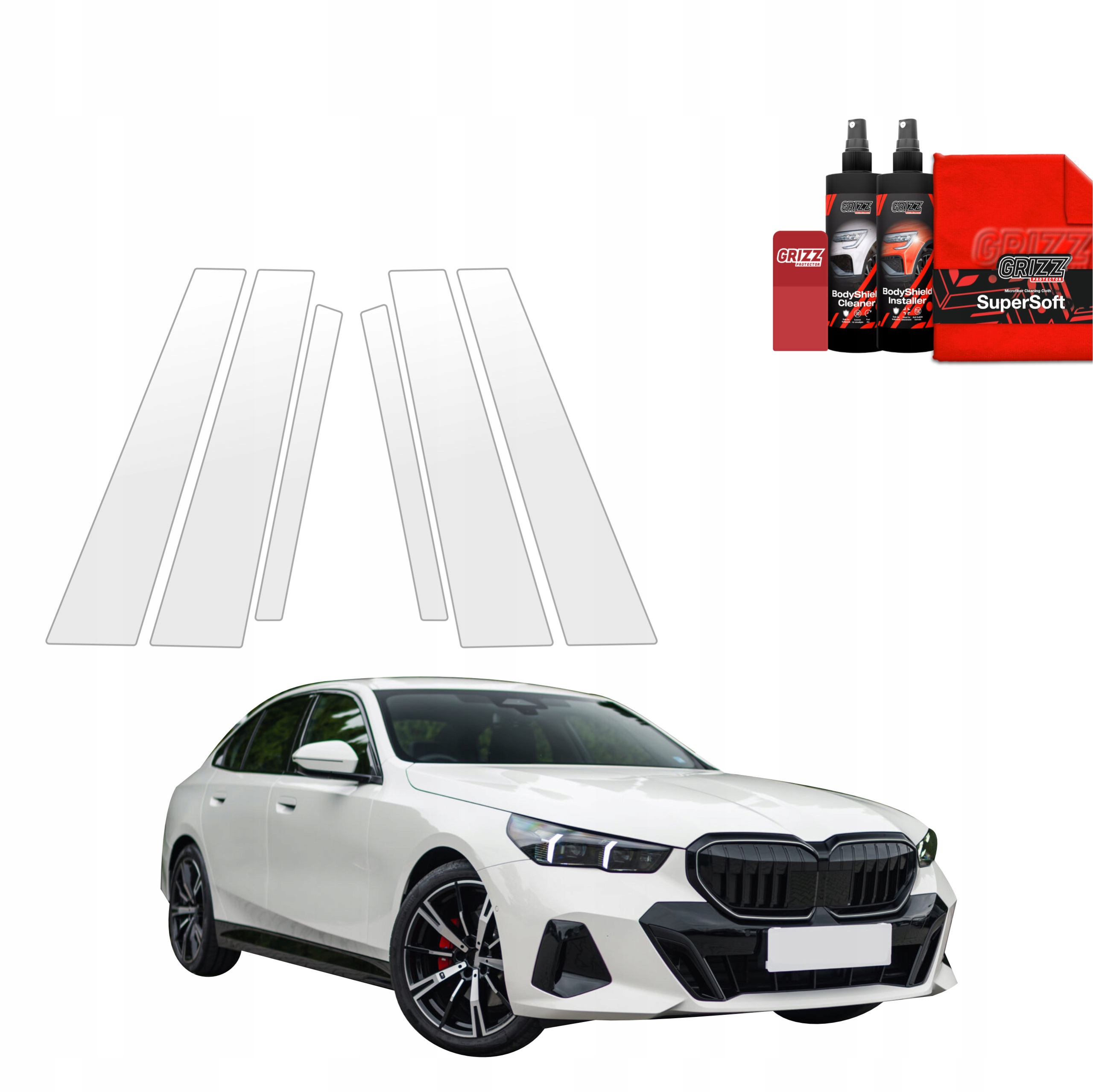 6v1 Fólie Ppf dýha na sloupky pro Bmw 5 Kombi G60 520d (2024-2025)