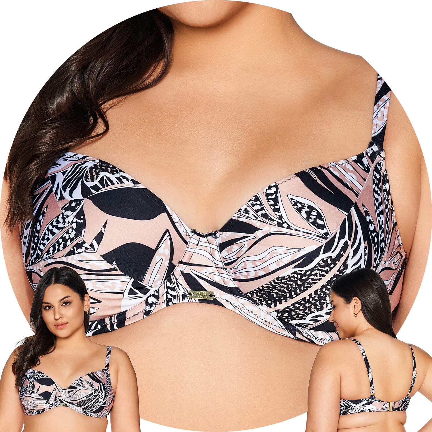 Ava SK-221 latte Plavky béžová měkká podprsenka 80H Soft