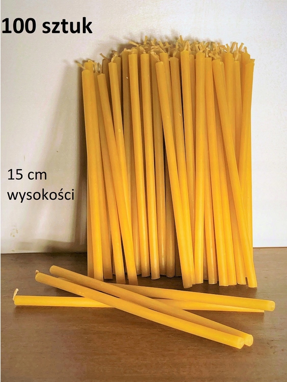 

Świece Cerkiewne 100 Sztuk 15 CM Wys.