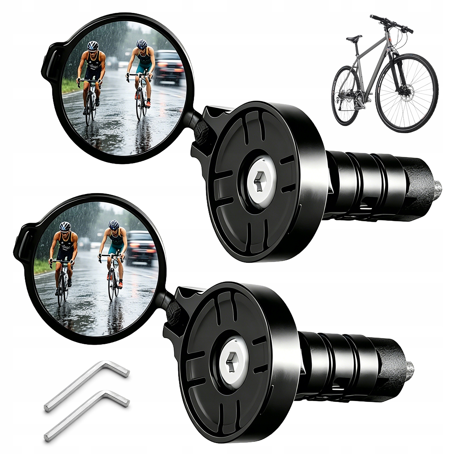 Mini Lusterka Rowerowe 2 Szt 360° Regulacja Stabilny Montaż