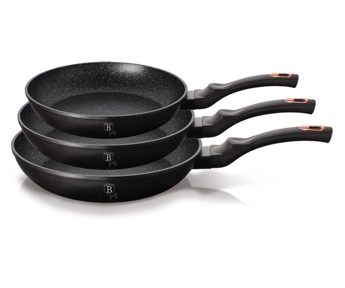 Sada 3 Granitových Panvíc Berlingerhaus Black Rose BH-6158