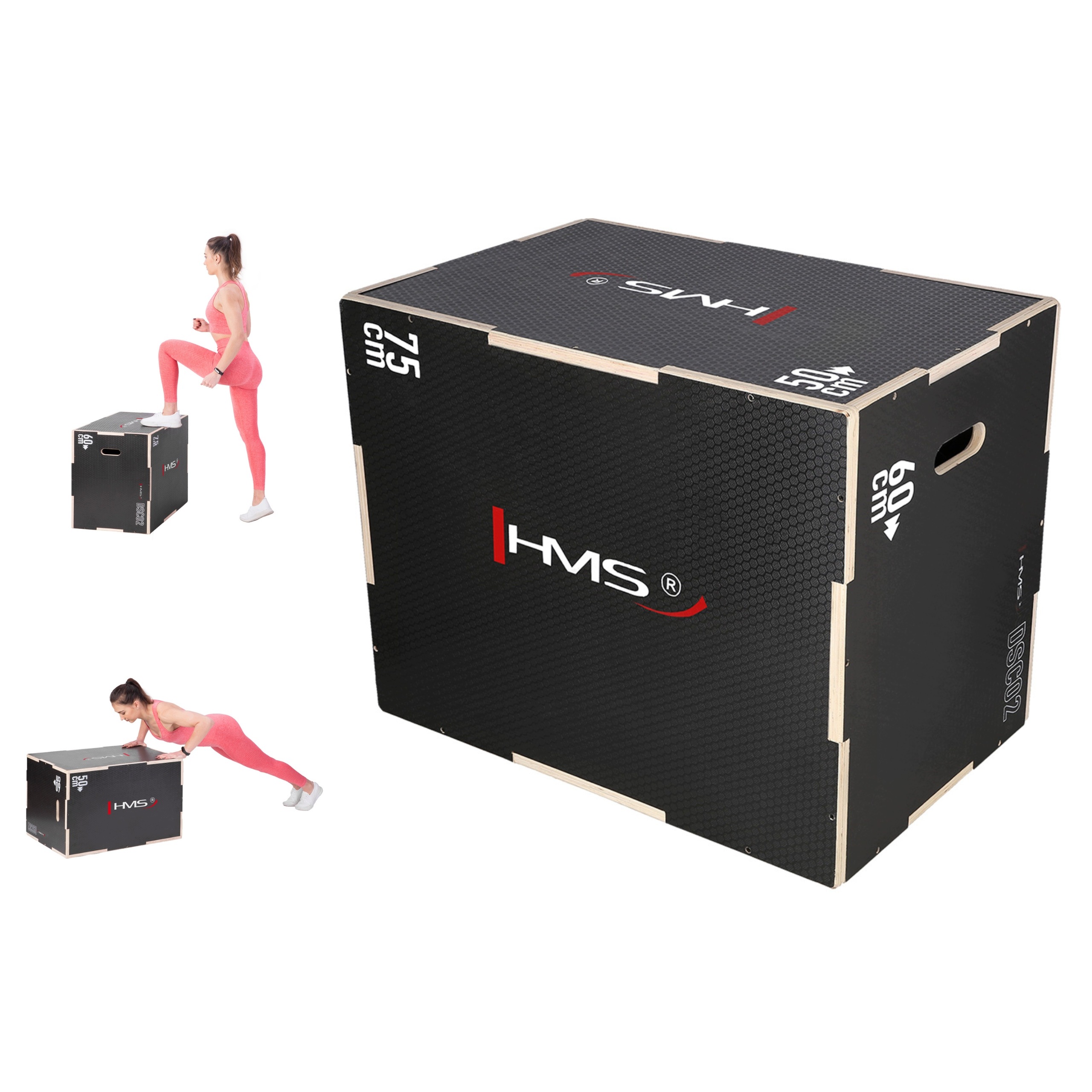 Antypoślizgowa skrzynia plyometryczna drewniana box do skoków Hms