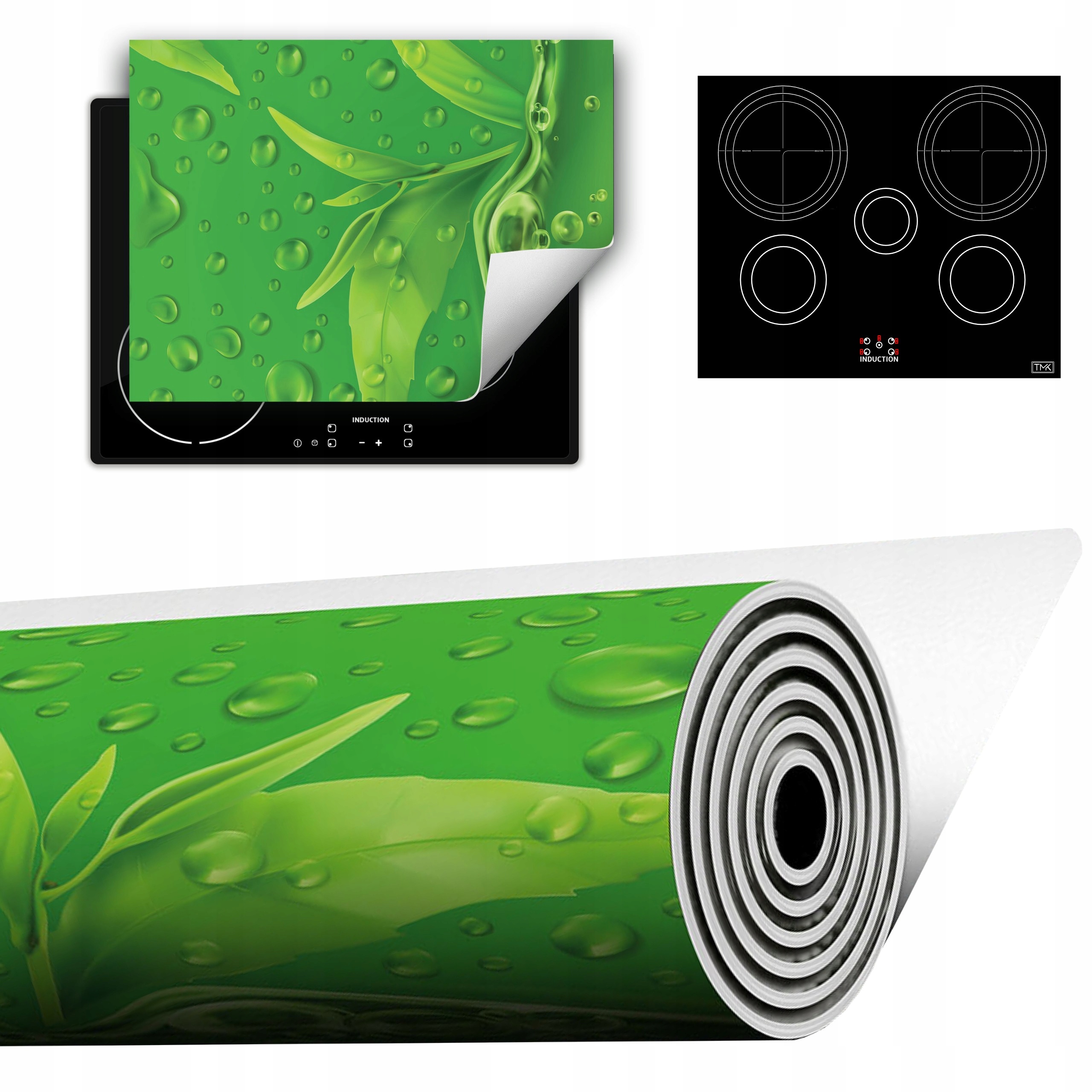 Vinylová Podložka Do Kuchyně Více Místa 70x52 zelená květ