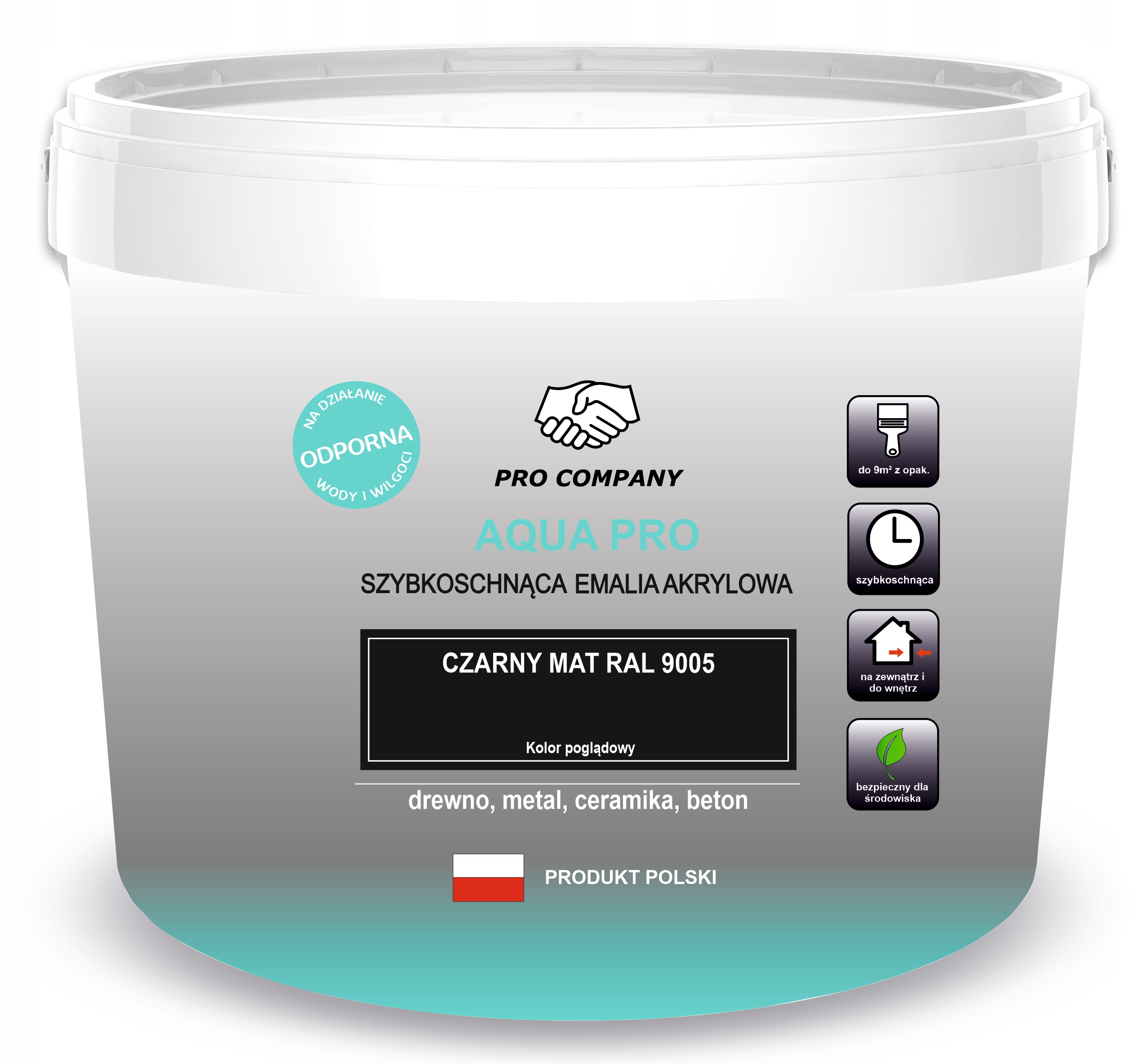 

Aqua Pro Emalia Szybkoschnąca 5L Czarny Mat 9005