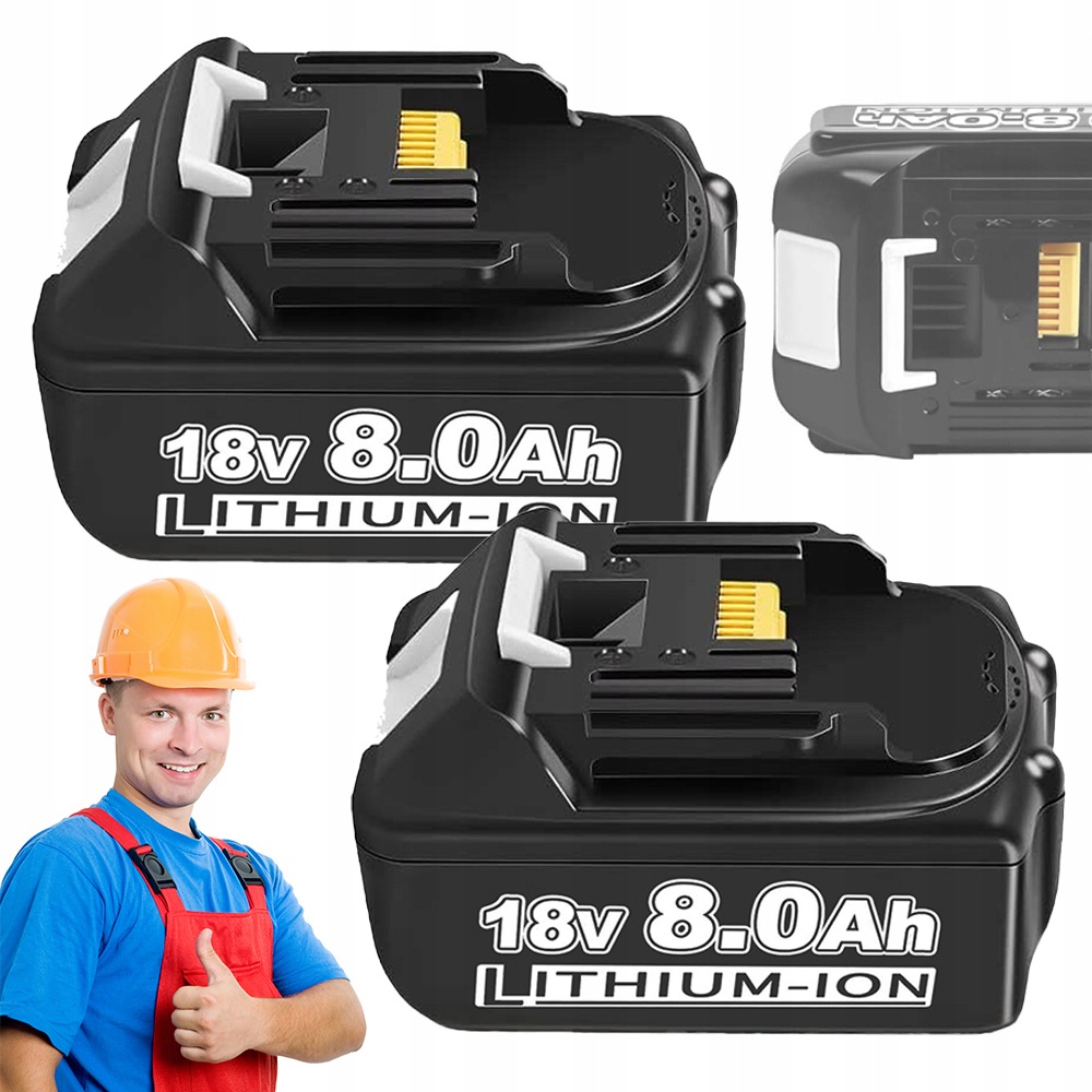 2 Kusy 18 V 8000 Mah Akumulátor Pro Makit BL1850 BL1850B BL1860B