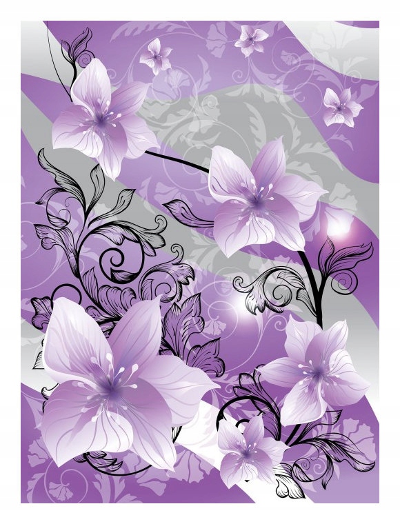 Fototapeta Fialové vinylové květy 184x254 Jemnost a elegance lepidlo