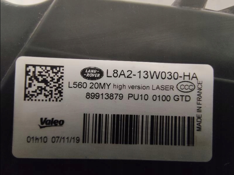 LAMPA PRZEDNIA PRZOD RANGE ROVER VELAR L560 LASER Regulacja wysokości elektryczna