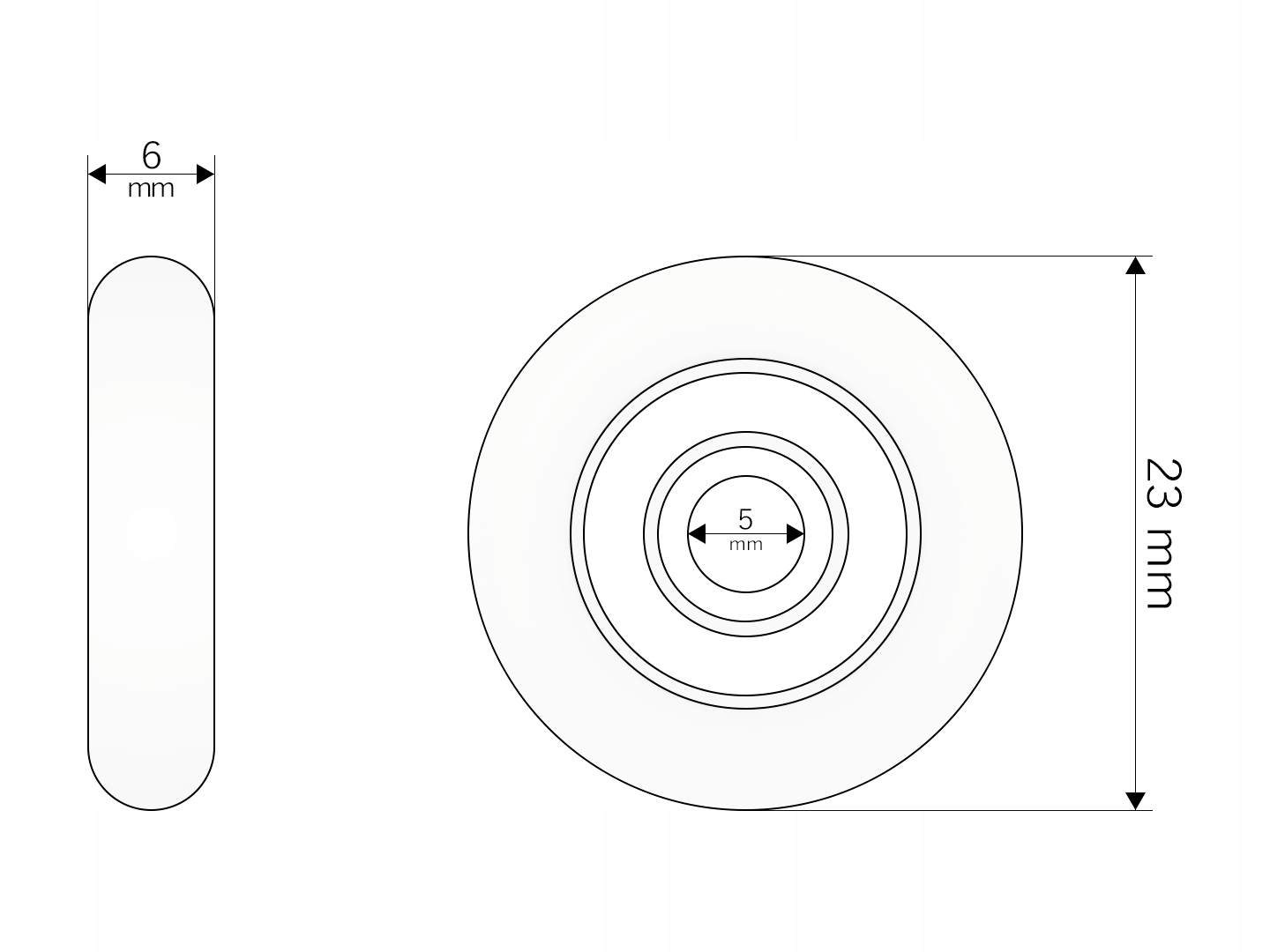 8X KÓŁEK KOMPLET ROLEK ROLKI DO KABINY PRYSZNICOWEJ ROLKA KÓŁKA ZESTAW 23MM Średnica 23 mm