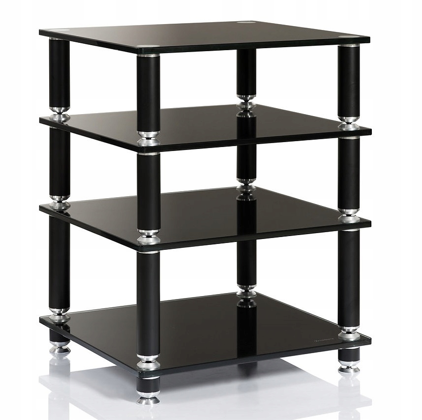 NORSTONE STABBL HIFI PIĘKNY, CZARNY PROFESJONALY STOLIK AV, HARTOWANE SZKŁO