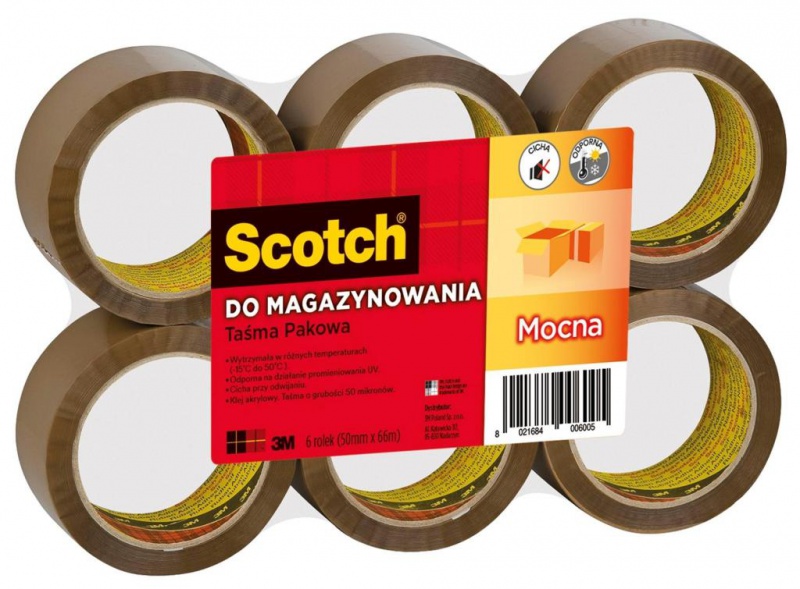 

Taśma klejąca pakowa 3M Scotch 309 brąz 6szt