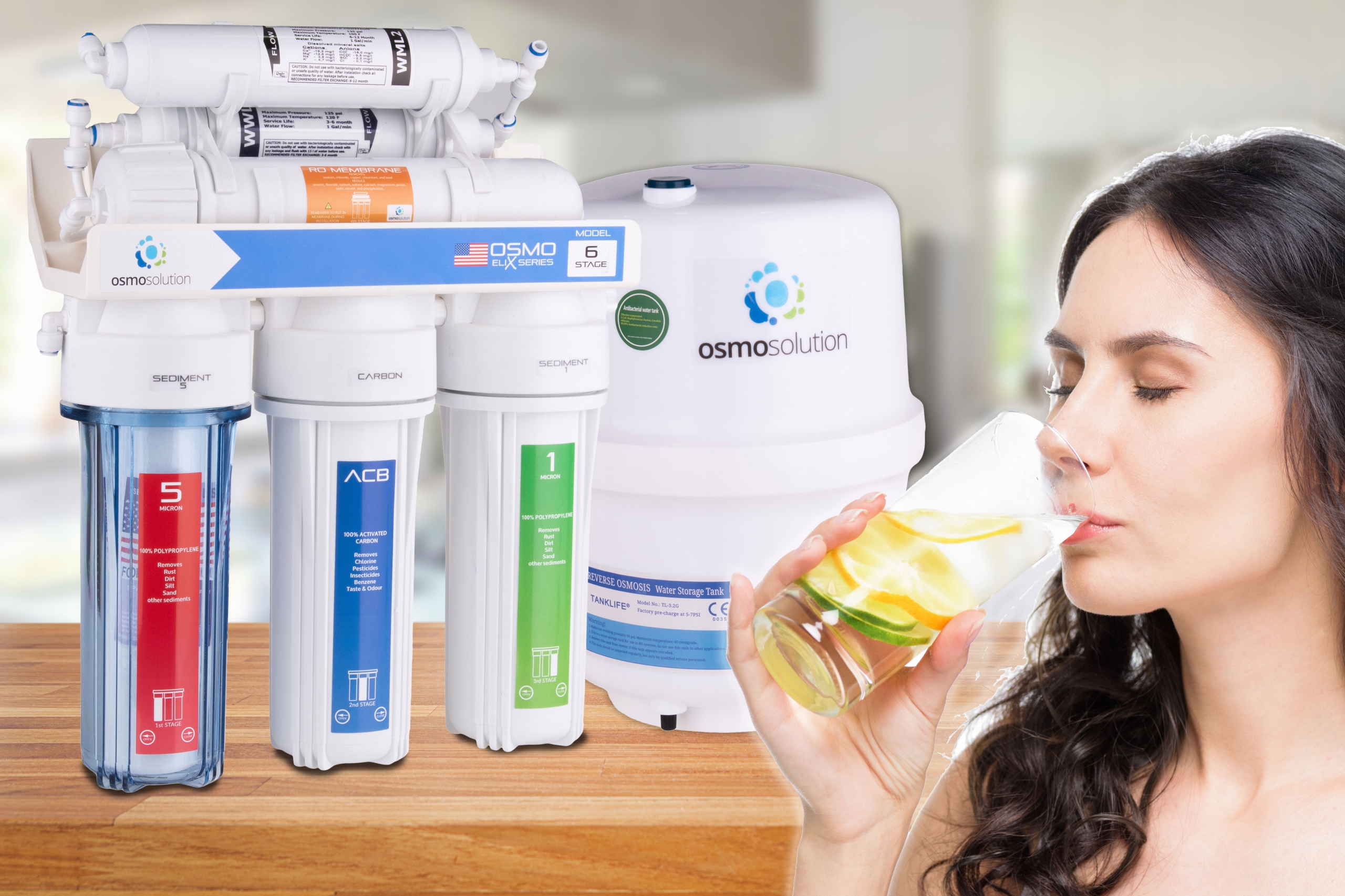 FILTR DO WODY ODWRÓCONA OSMOZA RO6 75 GPD + WKŁADY Model RO6 75 GPD