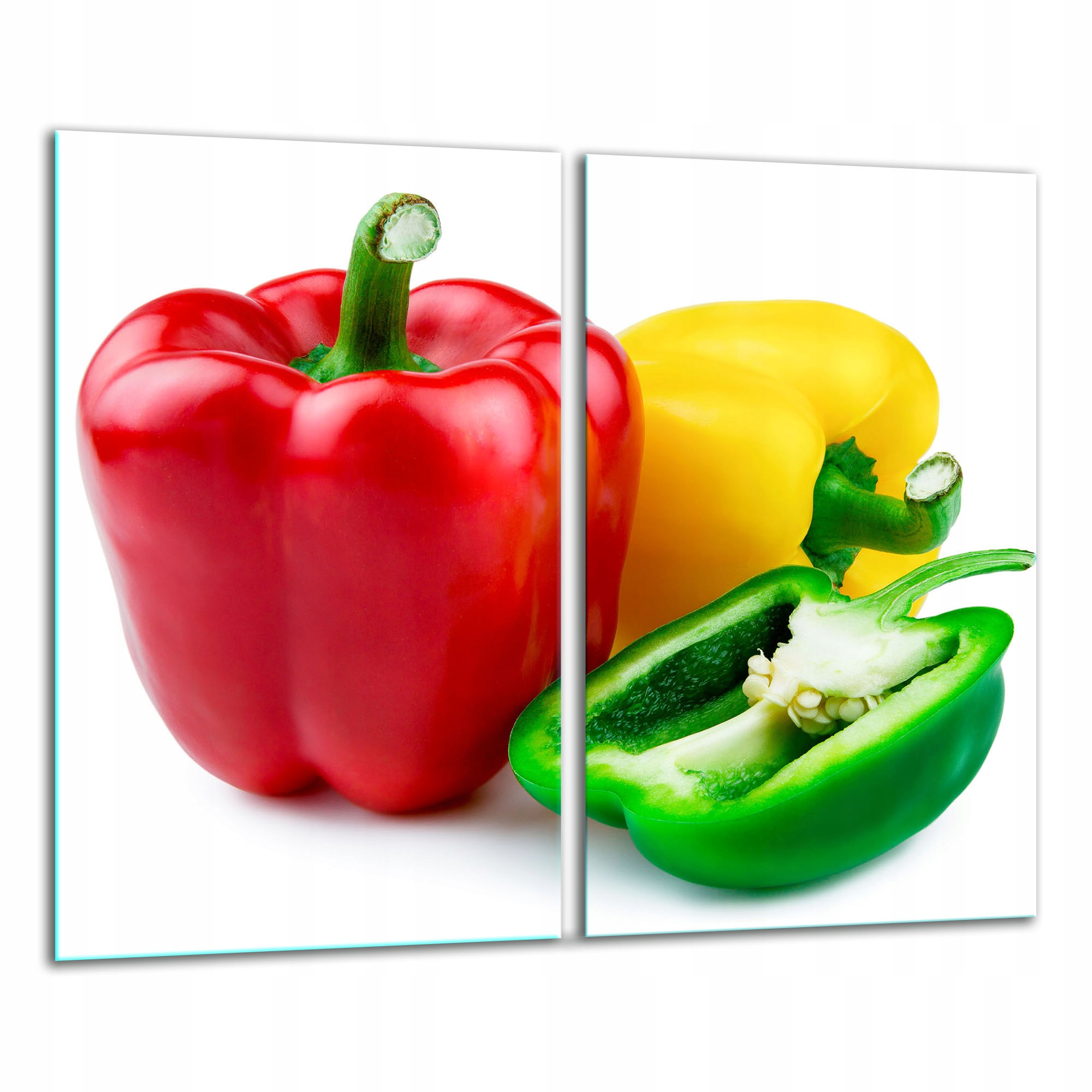 Skleněná Krájecí Deska 2x 30x52 Paprika Tvrzené Sklo Kuchyně 7v1