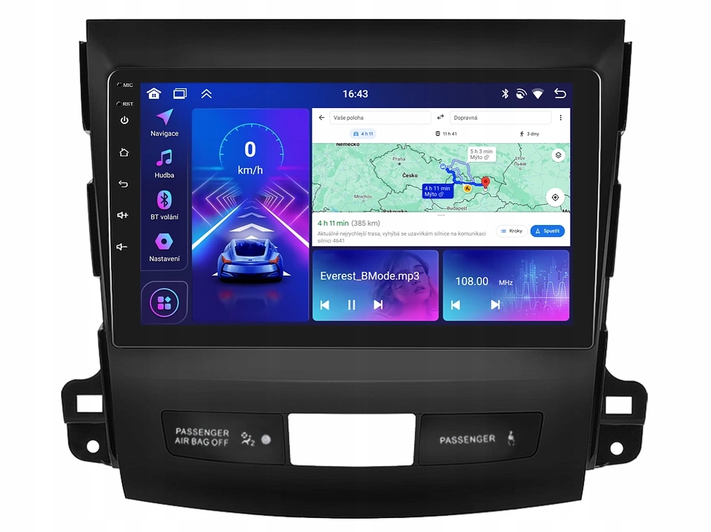 Bmode 2DIN autorádio BEV43 Android, Mitsubishi Citroen Peugeot