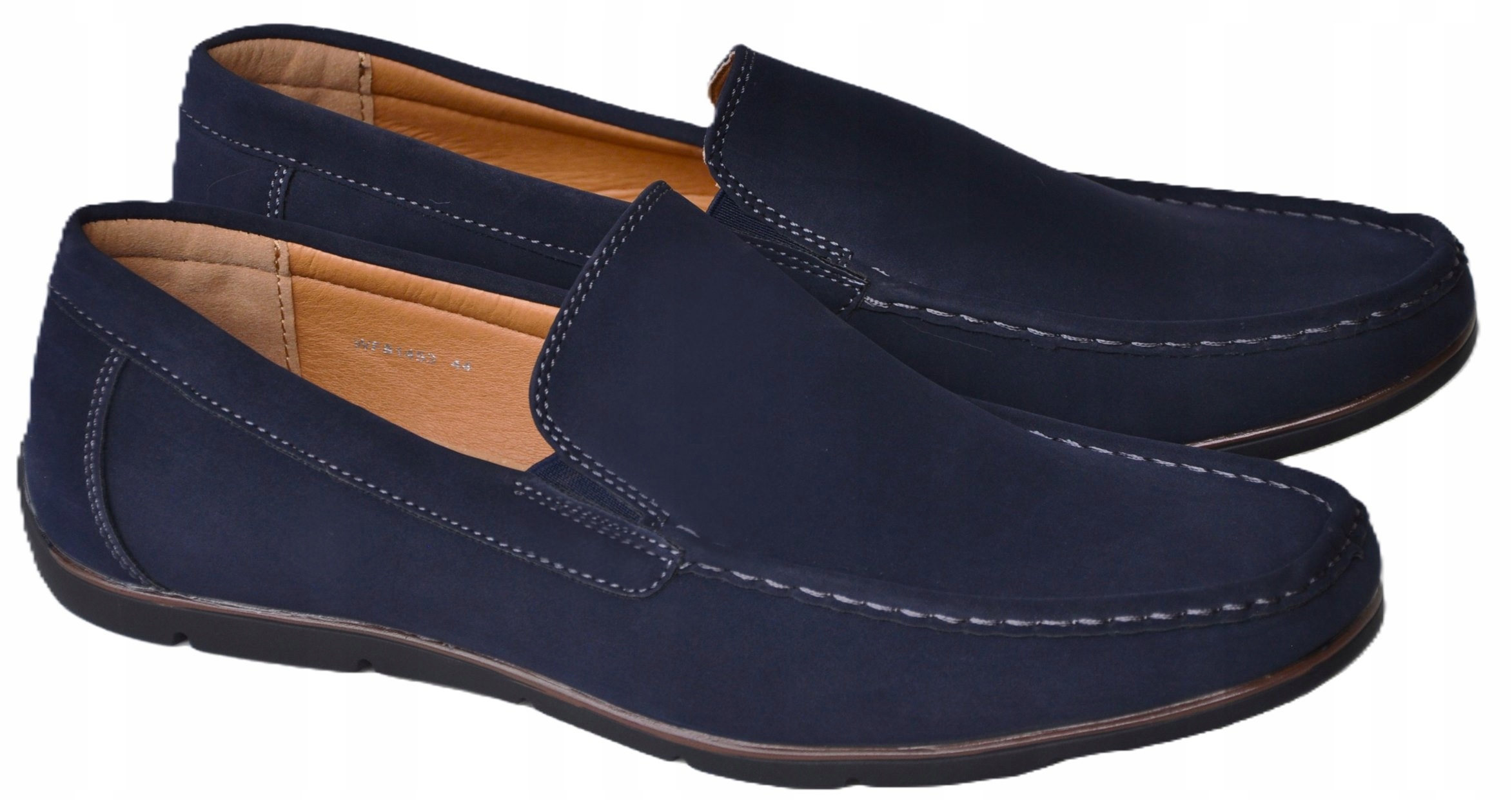 Półbuty Eleganckie wygodne Mokasyny granat wizytowe (41 42 43 45 46) r 44 Długość wkładki 28 cm