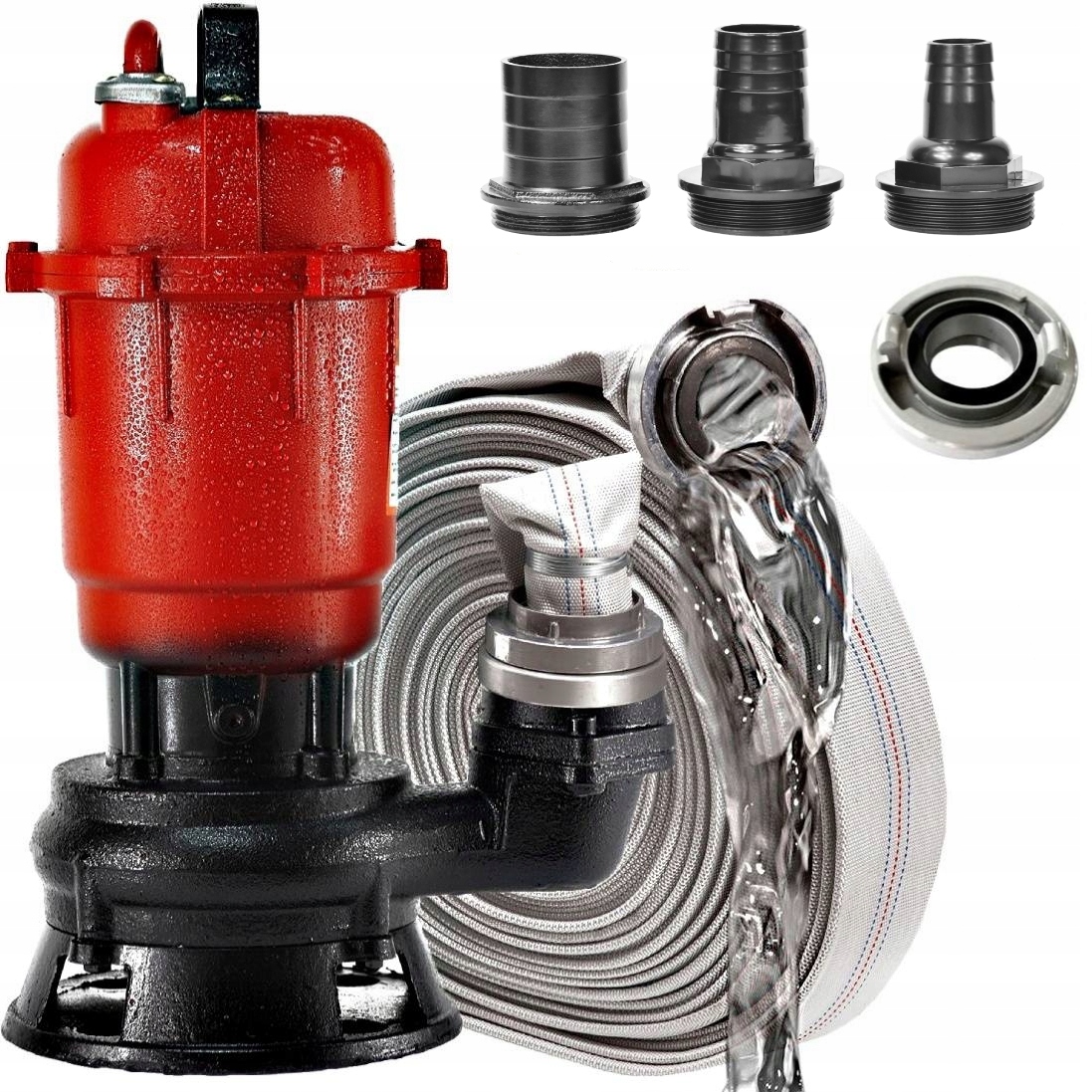 Pompa Wody Czystej Szamba Brudnej Rozdrabniaczem Zatapialna Wąż 30M Mocna