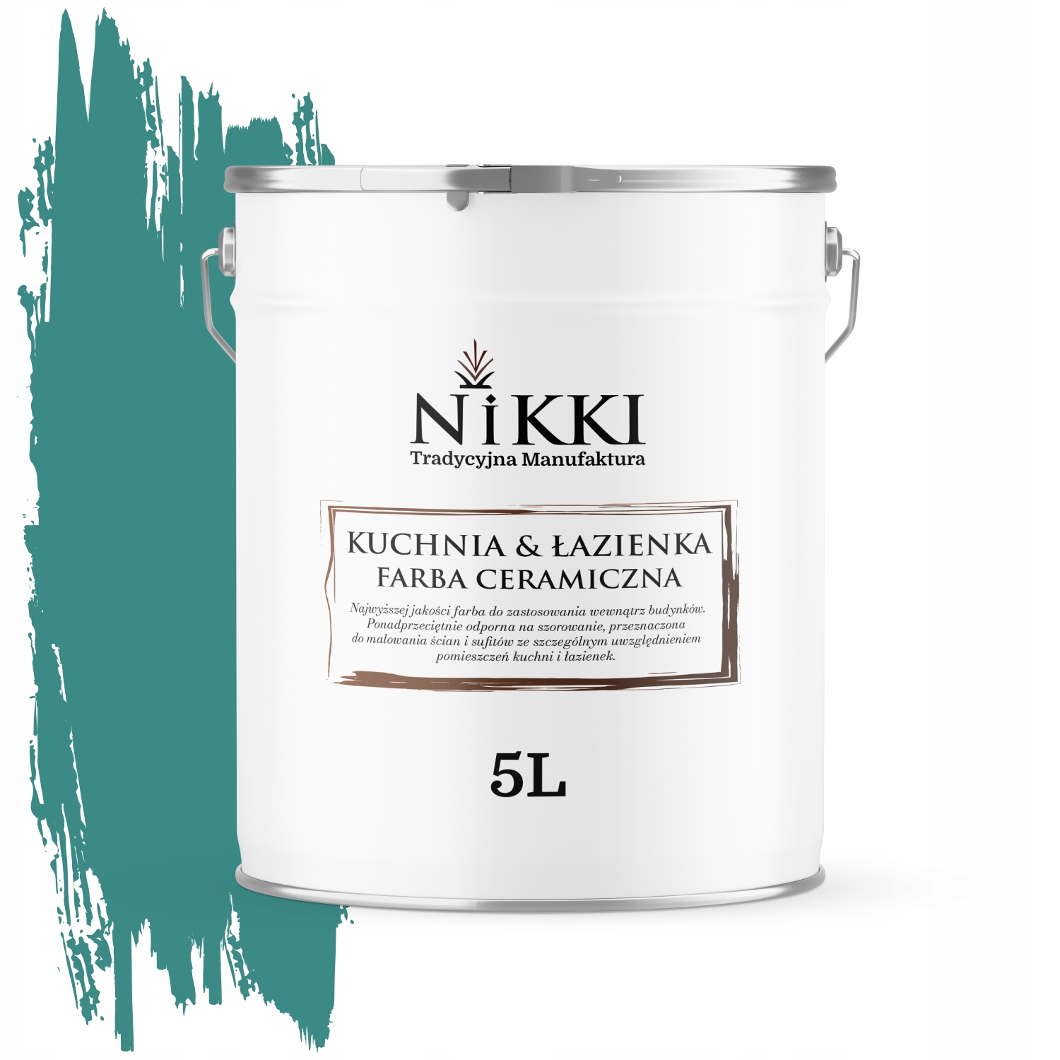 Keramická Farba Kuchyňa Kúpeľňa Tyrkysová Tmavá H1421 Mat 5 L Nástenná